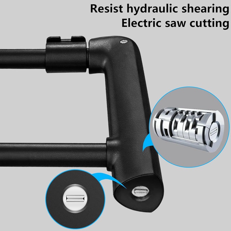 Weogine Bike U Lock with 4ft Security Chain 14mm Shackle, Bike Lock with 3 Keys and Mounting Bracket, Bicycle U-Locks Perfect for Road, Mountain, and Electric Bikes,Bicycle Lock - Image 4